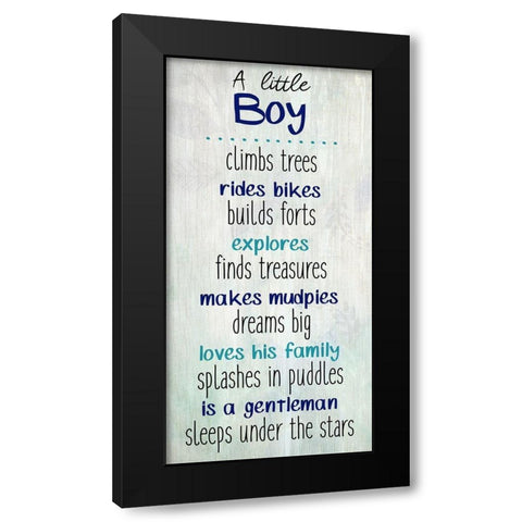 A Little Boy Black Modern Wood Framed Art Print with Double Matting by Kimberly, Allen