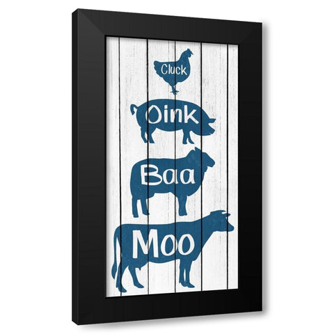 Moo Oink Black Modern Wood Framed Art Print by Kimberly, Allen