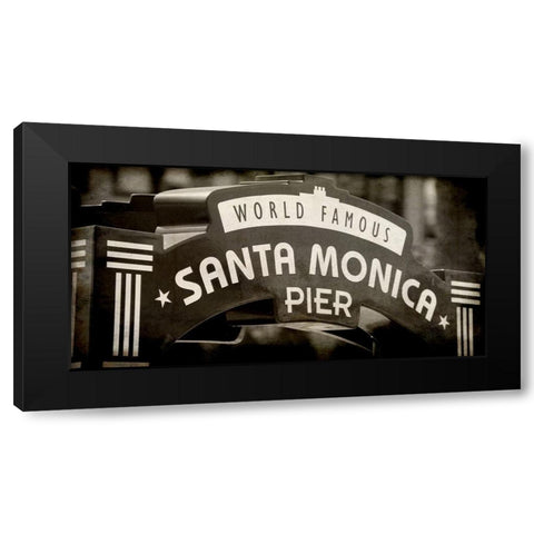Santa Monica Pier Black Modern Wood Framed Art Print with Double Matting by Kimberly, Allen