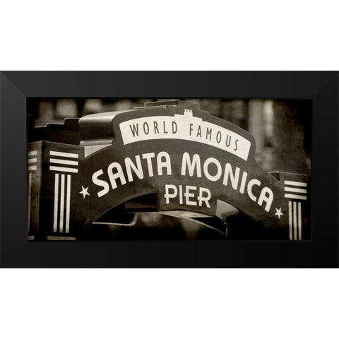 Santa Monica Pier Black Modern Wood Framed Art Print by Kimberly, Allen