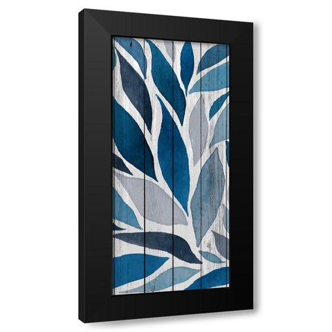 Indigo Leaves 1 Black Modern Wood Framed Art Print by Allen, Kimberly