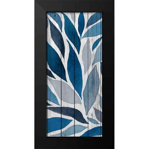 Indigo Leaves 1 Black Modern Wood Framed Art Print by Allen, Kimberly