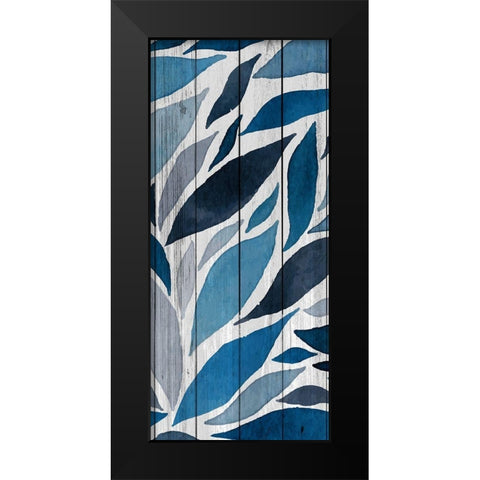 Indigo Leaves 2 Black Modern Wood Framed Art Print by Allen, Kimberly