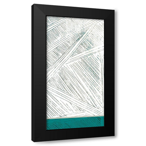 Teal Lined 1 Black Modern Wood Framed Art Print with Double Matting by Allen, Kimberly