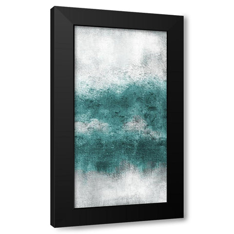 Teal Tones Panel D Black Modern Wood Framed Art Print with Double Matting by Allen, Kimberly