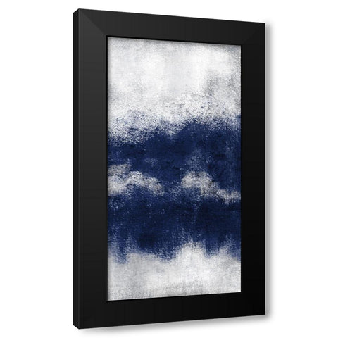 Indigo Tones Panel D Black Modern Wood Framed Art Print with Double Matting by Allen, Kimberly