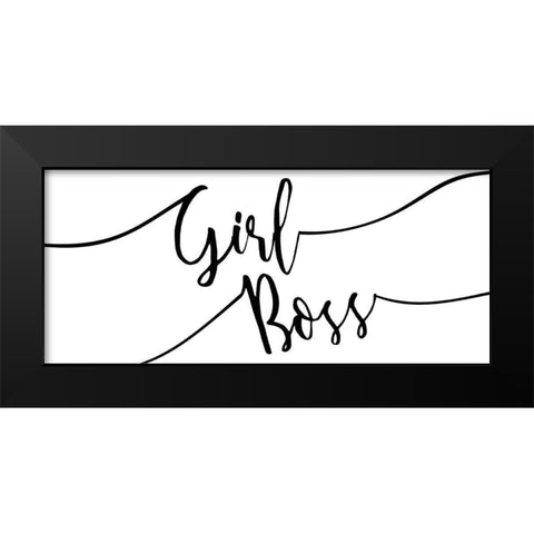 Girl Boss Black Modern Wood Framed Art Print by Kimberly, Allen