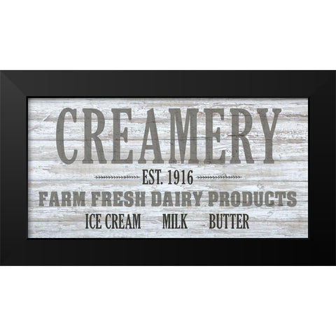 Creamery Black Modern Wood Framed Art Print by Kimberly, Allen