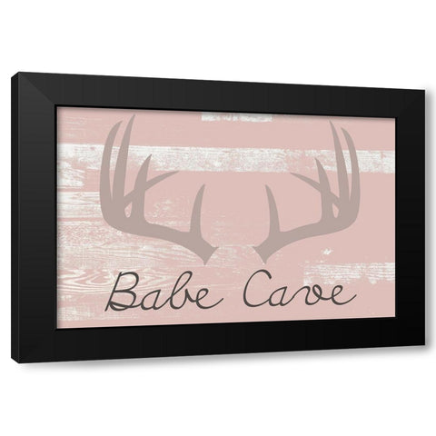 Babe Cave Pink Black Modern Wood Framed Art Print with Double Matting by Kimberly, Allen