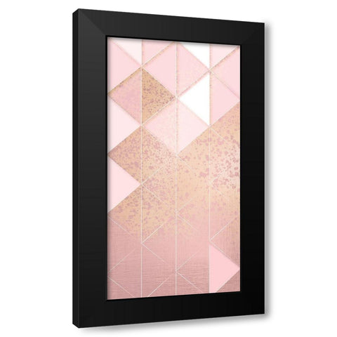 Triangle Blush Panel 1 Black Modern Wood Framed Art Print by Kimberly, Allen
