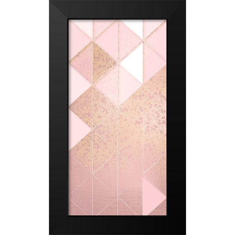 Triangle Blush Panel 1 Black Modern Wood Framed Art Print by Kimberly, Allen