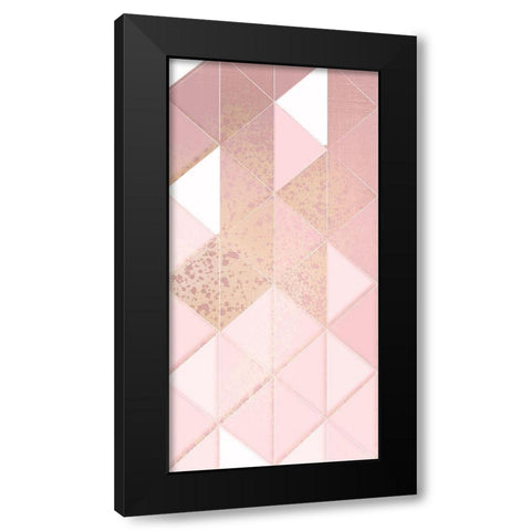 Triangle Blush Panel 2 Black Modern Wood Framed Art Print by Kimberly, Allen