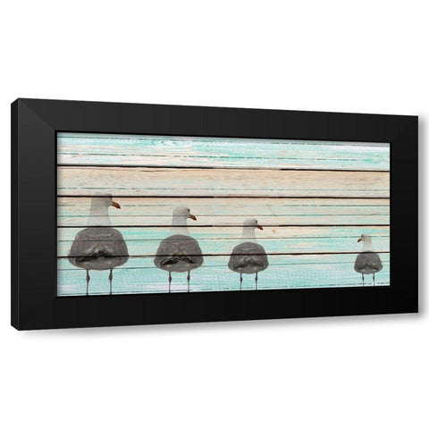 Seagulls Black Modern Wood Framed Art Print with Double Matting by Allen, Kimberly