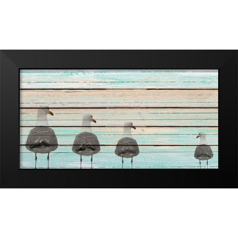 Seagulls Black Modern Wood Framed Art Print by Allen, Kimberly