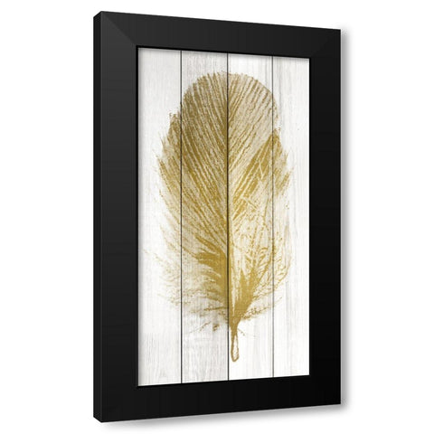 Feather of Gold 1 Black Modern Wood Framed Art Print by Kimberly, Allen