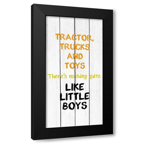 Tractor and Trucks Black Modern Wood Framed Art Print by Kimberly, Allen