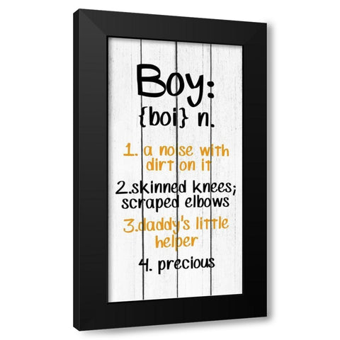 Boy Black Modern Wood Framed Art Print with Double Matting by Kimberly, Allen