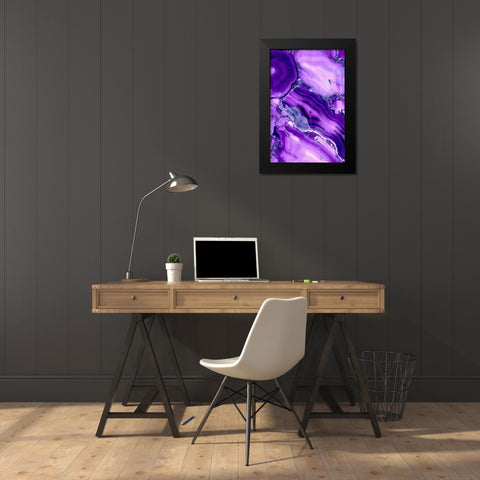 Violet Streams Black Modern Wood Framed Art Print by Kimberly, Allen
