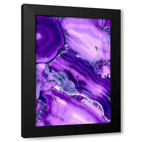 Violet Streams Black Modern Wood Framed Art Print by Kimberly, Allen
