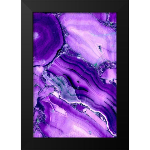 Violet Streams Black Modern Wood Framed Art Print by Kimberly, Allen
