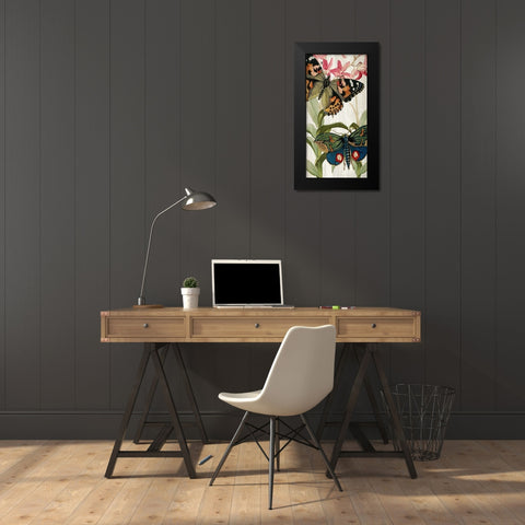 Butterfly World 1 Black Modern Wood Framed Art Print by Kimberly, Allen