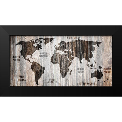 The World v1 Black Modern Wood Framed Art Print by Kimberly, Allen