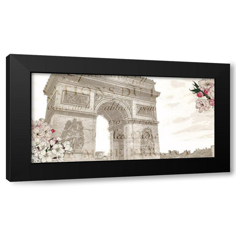 Cherry Blossom Paris 2 Black Modern Wood Framed Art Print with Double Matting by Kimberly, Allen