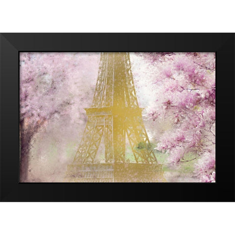Pink Paris Black Modern Wood Framed Art Print by Kimberly, Allen