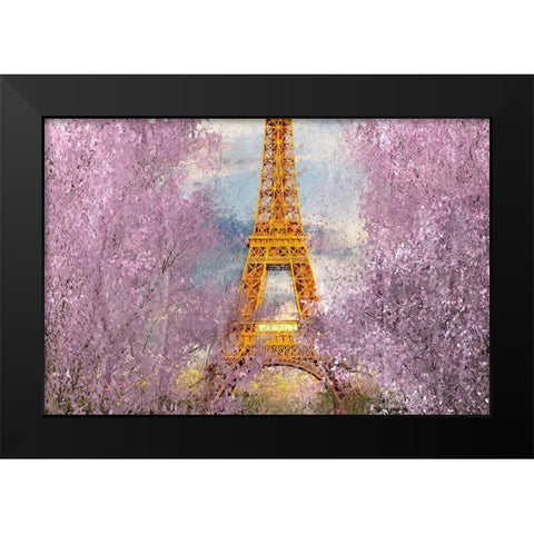 Paris in Bloom Black Modern Wood Framed Art Print by Kimberly, Allen
