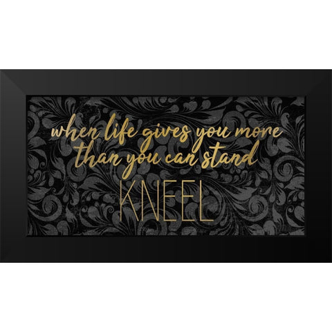 Kneel 1 Black Modern Wood Framed Art Print by Kimberly, Allen