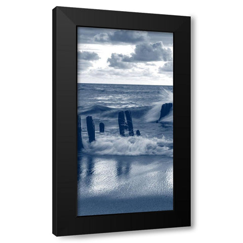 Against the Waves 5 Black Modern Wood Framed Art Print by Kimberly, Allen