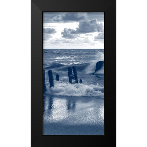 Against the Waves 5 Black Modern Wood Framed Art Print by Kimberly, Allen