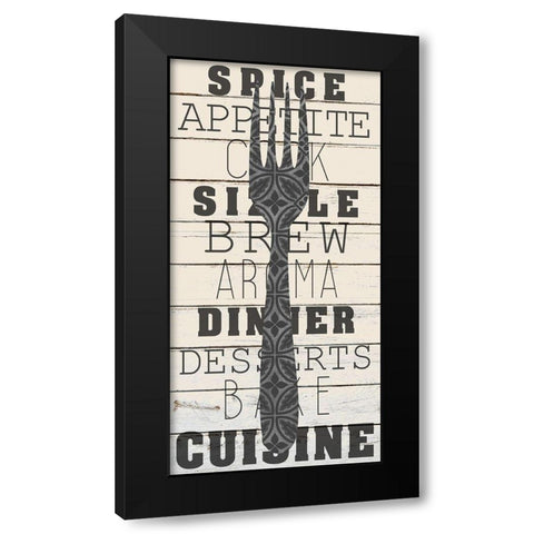 Cutlery 1 Black Modern Wood Framed Art Print by Kimberly, Allen