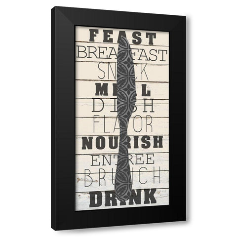 Cutlery 3 Black Modern Wood Framed Art Print by Kimberly, Allen
