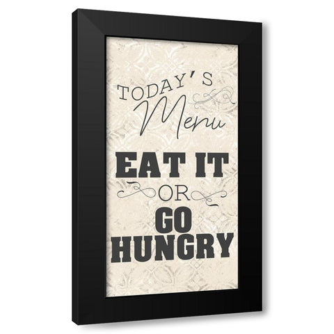 Todays Menu Black Modern Wood Framed Art Print by Kimberly, Allen