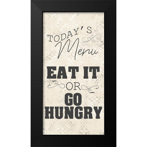 Todays Menu Black Modern Wood Framed Art Print by Kimberly, Allen