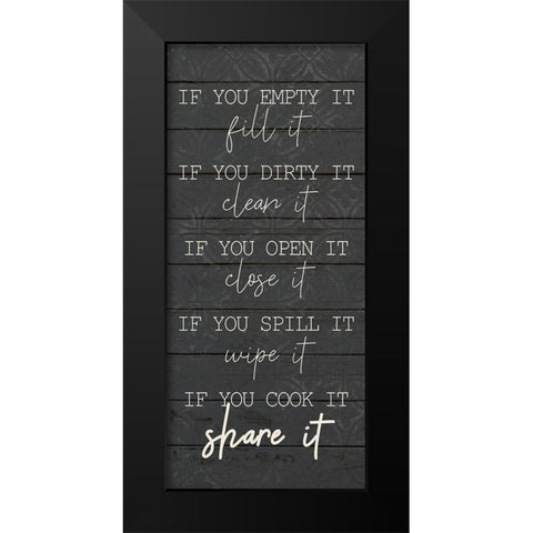Share It Black Modern Wood Framed Art Print by Kimberly, Allen