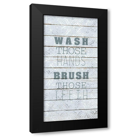 Wash Brush Black Modern Wood Framed Art Print by Kimberly, Allen