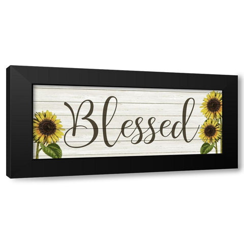 Sunflower Blessed Black Modern Wood Framed Art Print by Kimberly, Allen