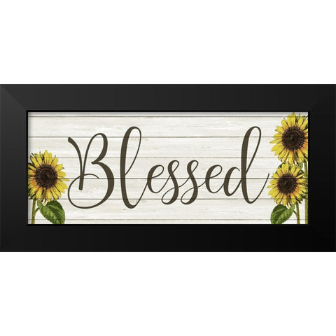 Sunflower Blessed Black Modern Wood Framed Art Print by Kimberly, Allen