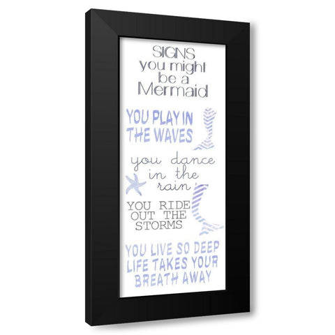 Mermaid Signs Black Modern Wood Framed Art Print with Double Matting by Kimberly, Allen