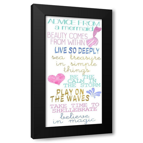 Advice from a Mermaid Black Modern Wood Framed Art Print by Kimberly, Allen