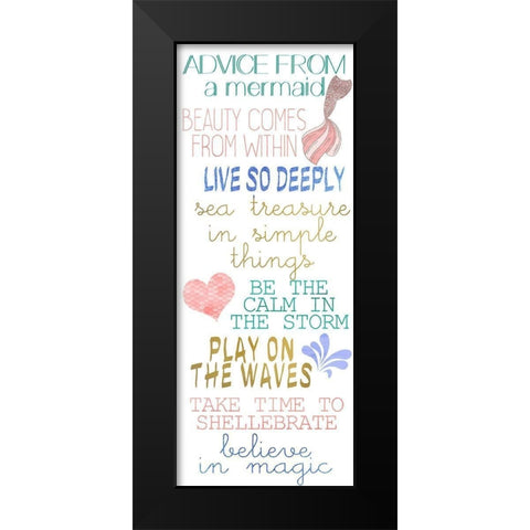 Mermaid Advice v3 Black Modern Wood Framed Art Print by Kimberly, Allen