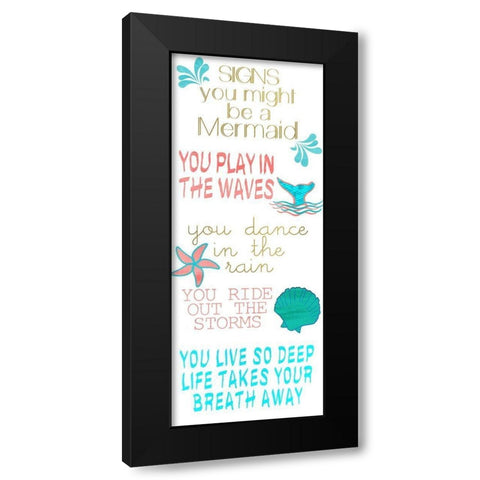 Mermaid Signs v3 Black Modern Wood Framed Art Print by Kimberly, Allen