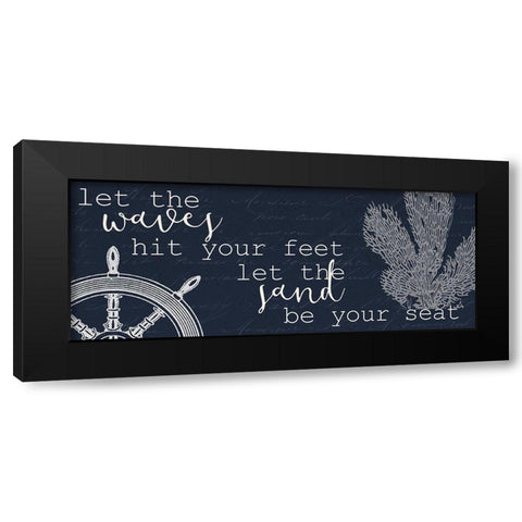 Let the Waves Black Modern Wood Framed Art Print by Kimberly, Allen
