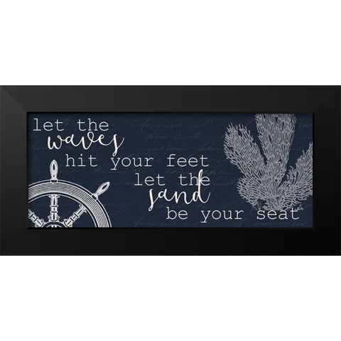 Let the Waves Black Modern Wood Framed Art Print by Kimberly, Allen