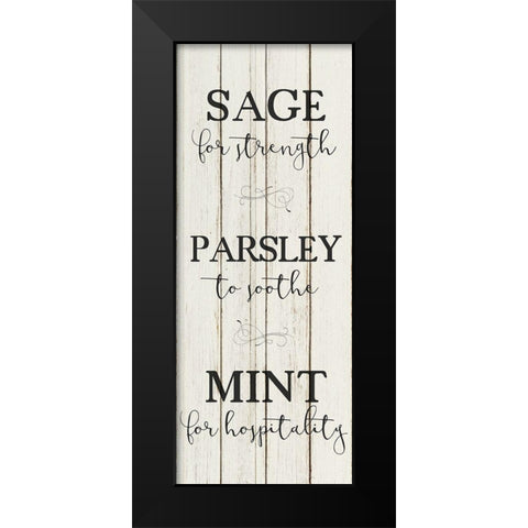 Herbs For 1 Black Modern Wood Framed Art Print by Kimberly, Allen