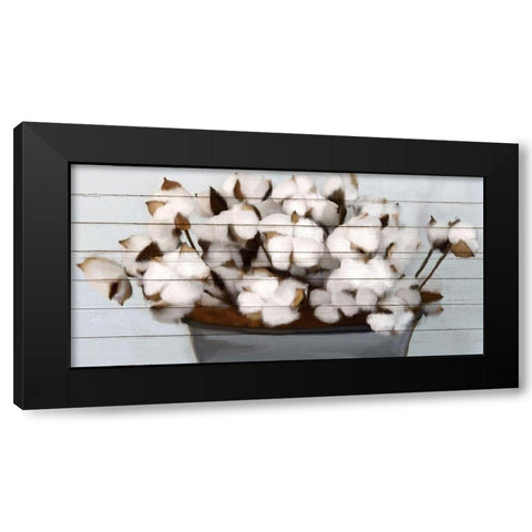 Cotton Gather 1 Black Modern Wood Framed Art Print with Double Matting by Kimberly, Allen