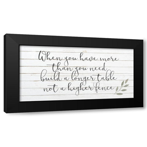 More Than You Need Black Modern Wood Framed Art Print by Kimberly, Allen