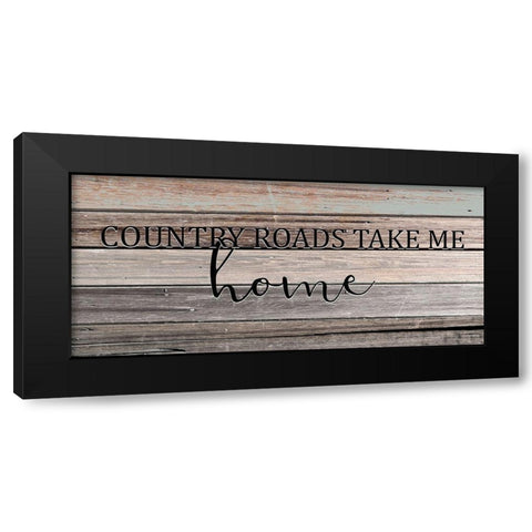 Country Roads Black Modern Wood Framed Art Print by Kimberly, Allen